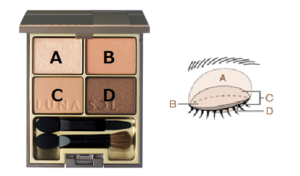 ルナソル-スキンモデリングアイズを使用した婚活メイク-画像